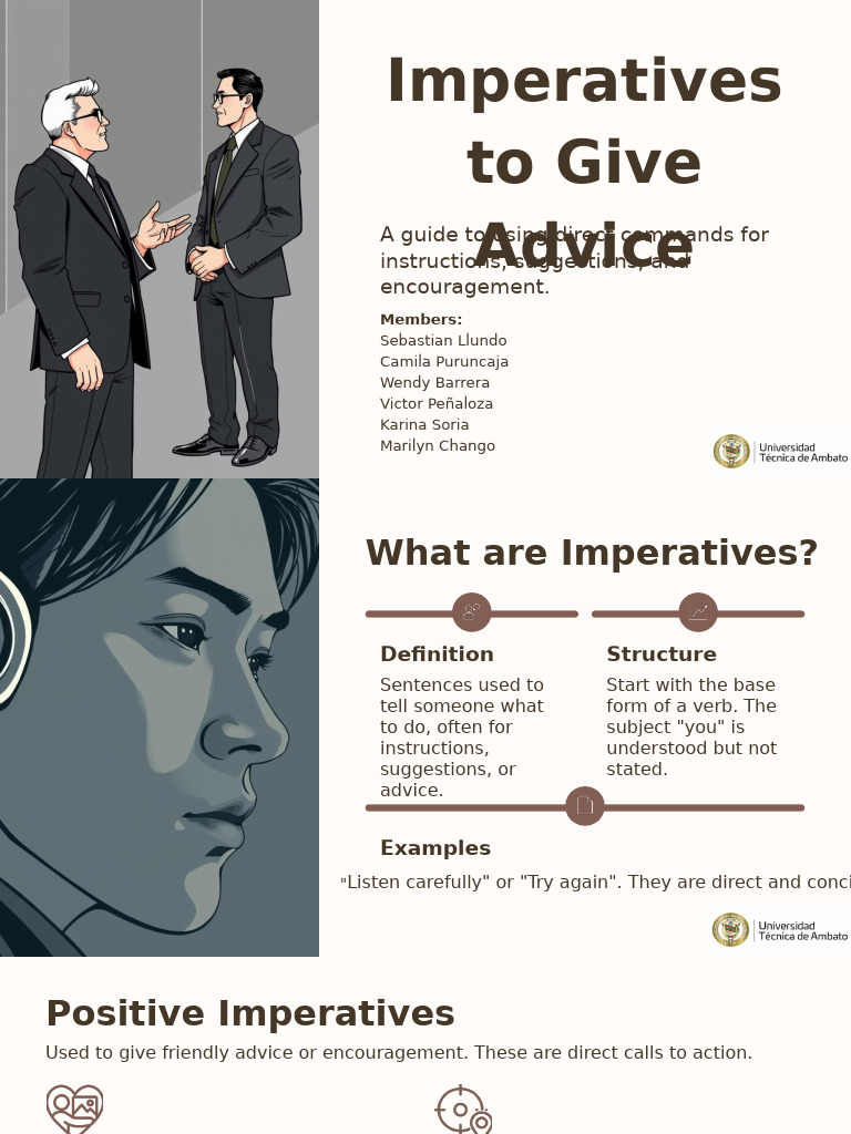 Imperatives To Give Advice | PDF | Verb | Grammar