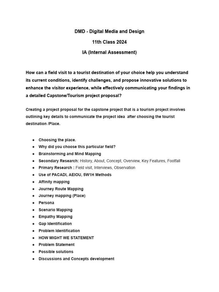 Capstone Project Proposal Guide for Tourism | PDF | Concept | Cognitive ...