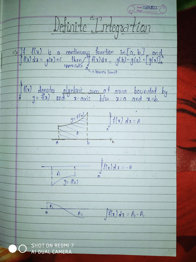 Definite Integration Notes | PDF