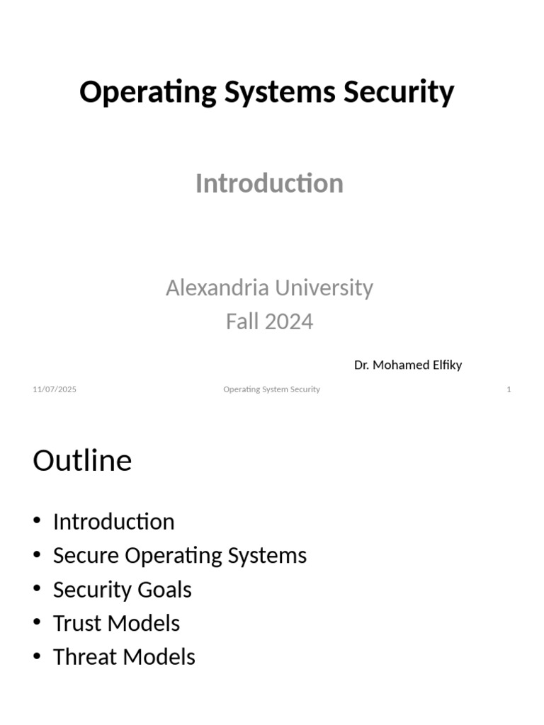 Lecture 1 Introduction | PDF | Operating System | Process (Computing)