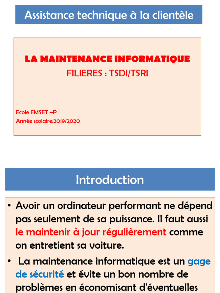 Maintenance Informatique Essentielle | PDF | Informatique | Système d ...
