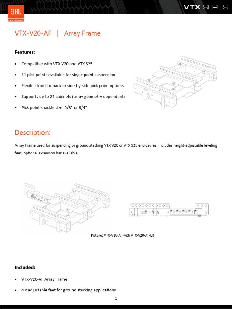VTX V20 AF Specsheet V1 | PDF