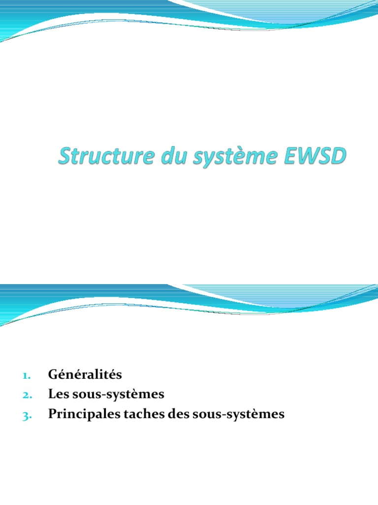 Système EWSD de Siemens : Fonctionnalités clés | PDF | Données ...