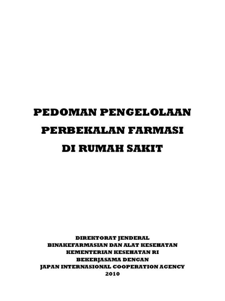 Pedoman Pengelolaan Perbekalan Farmasi Di Rumah Sakit