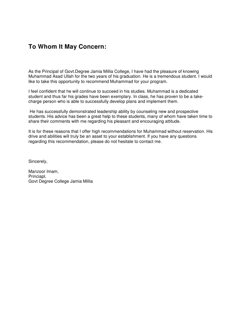 Principal Letter PDF