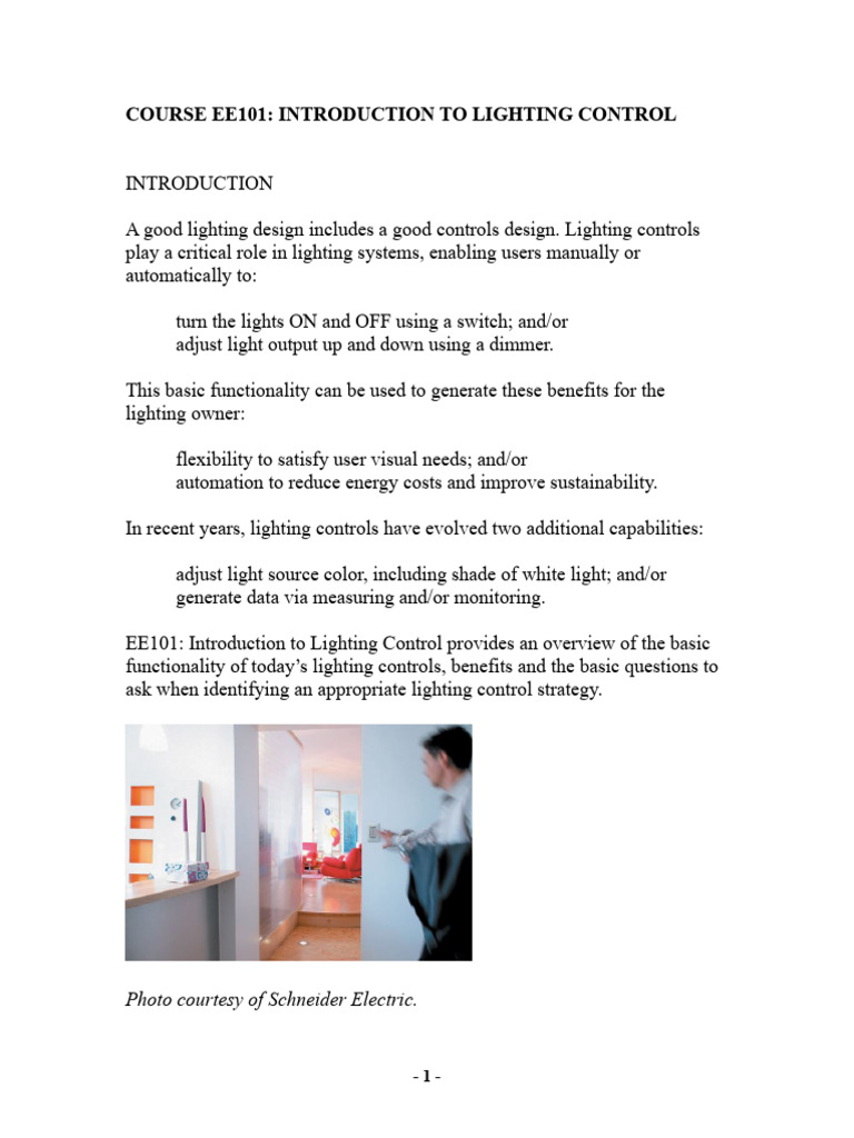 Lighting Control Basics and Benefits | PDF | Lighting | Light Emitting ...