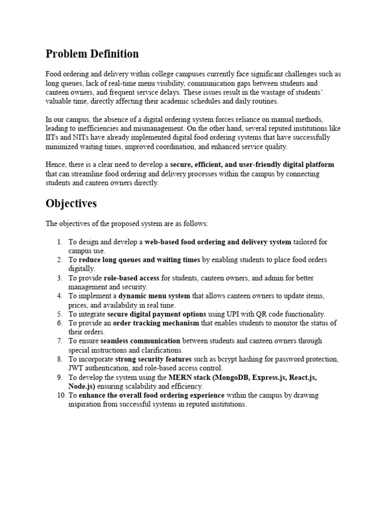 Campus Digital Food Ordering System | PDF | Databases | User Interface