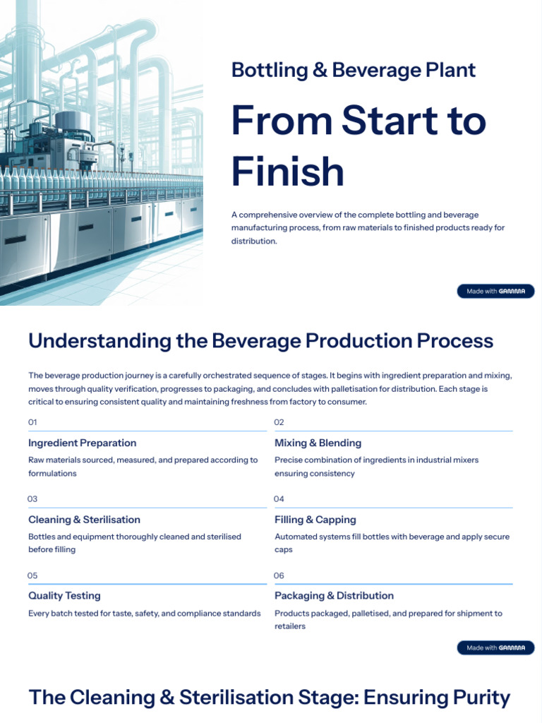 Beverage Bottling Process Overview | PDF | Pallet | Automation