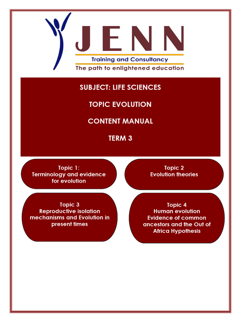 Grade 12 Evolution Life Sciences Manual | PDF | Evolution | Natural ...