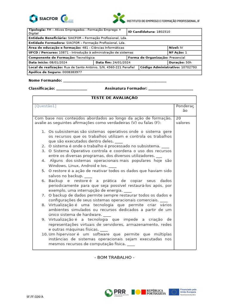 SF.ff.026 Modelo Teste | PDF | Virtualização | Sistema operacional
