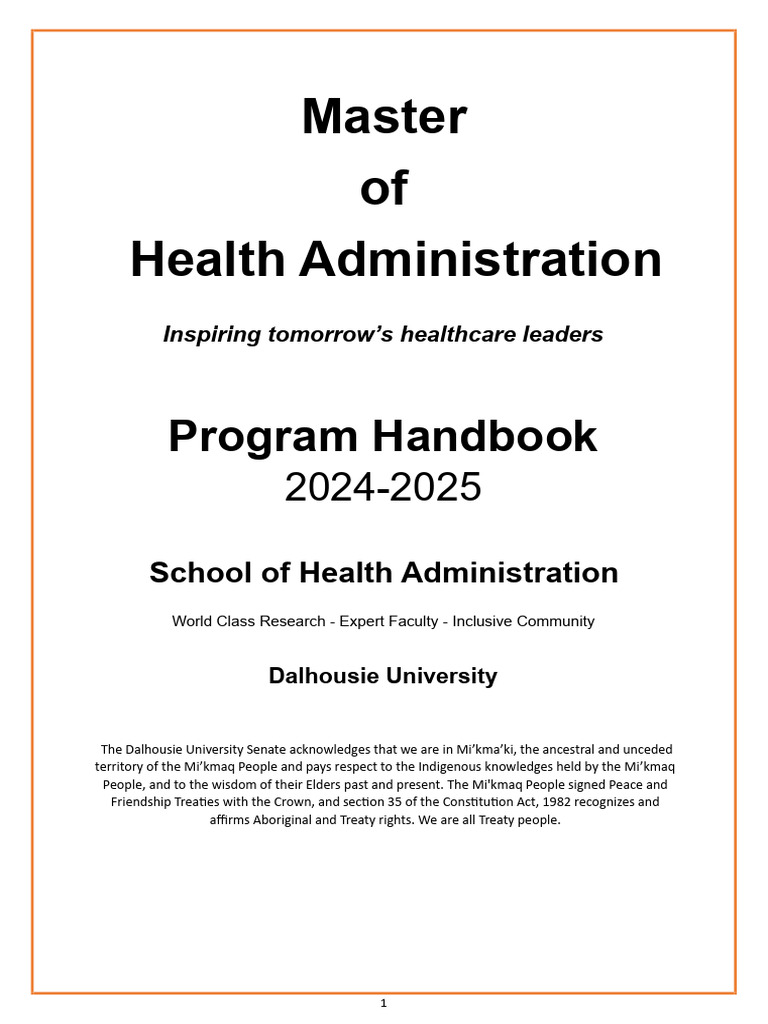 Mha Handbook 2024-25 Final | PDF | Mentorship | Academic Degree