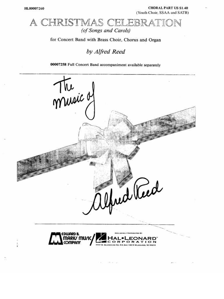 A Christmas Celebration (GR 3,5) - Arr Alfred Reed | PDF