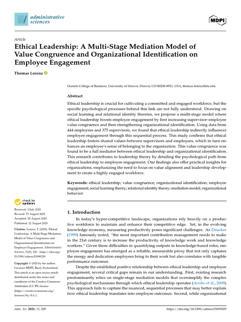 Ethical Leadership and Employee Engagement | PDF | Leadership ...
