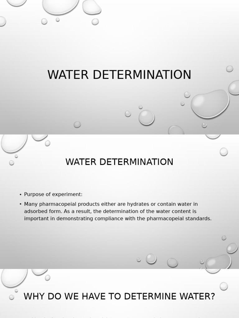 Water Determination | PDF