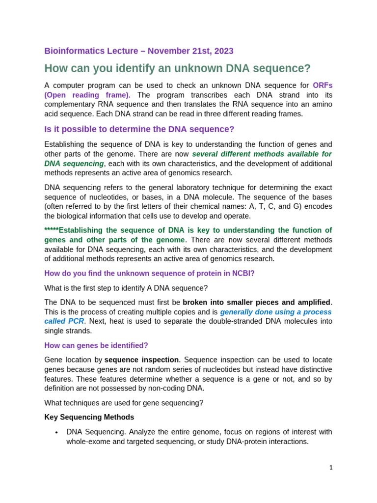 DNA Sequencing and Microarray Techniques | PDF | Dna Microarray ...