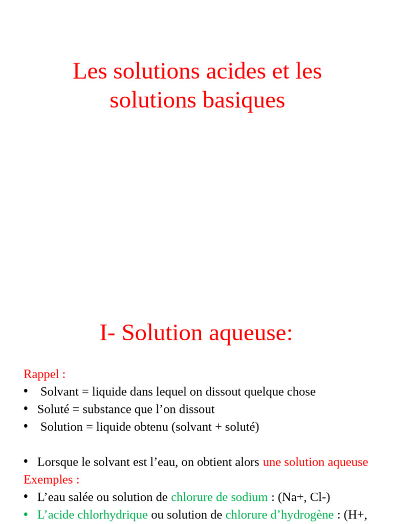 Solutions acides et basiques : pH et sécurité | PDF | Ph | Acide