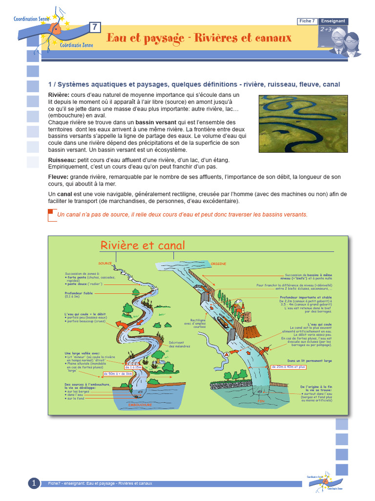 Rivières et canaux : écosystèmes aquatiques | PDF | Ruisseau | Canal