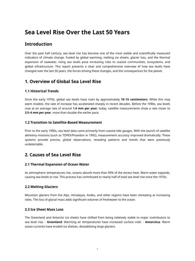 Sea Level Rise Report | PDF | Sea Level Rise | Sea
