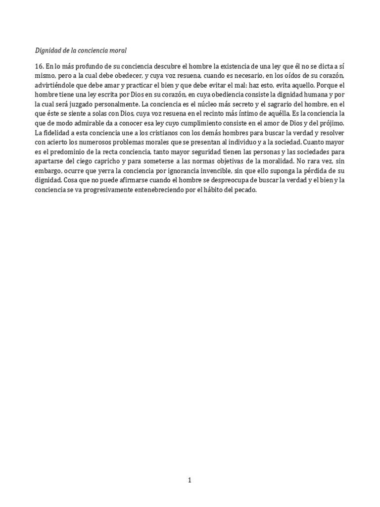 Dignidad y Ley de la Conciencia Moral | PDF