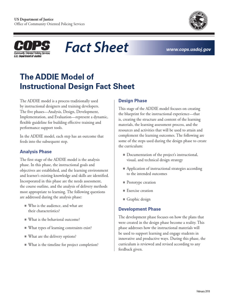 ADDIE Model for Instructional Design | PDF | Instructional Design ...