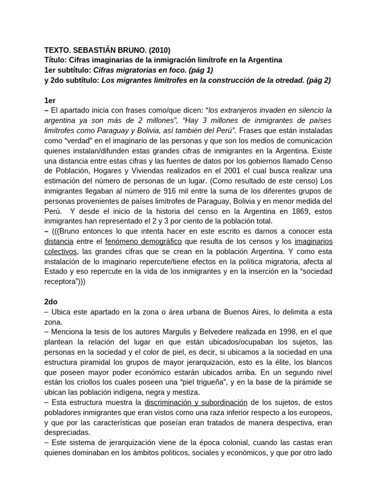 Inmigración limítrofe en Argentina: cifras y realidades | PDF ...