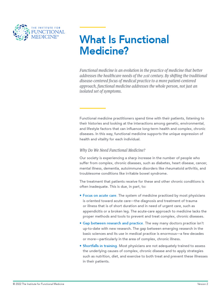 Understanding Functional Medicine | PDF | Medicine | Chronic Condition