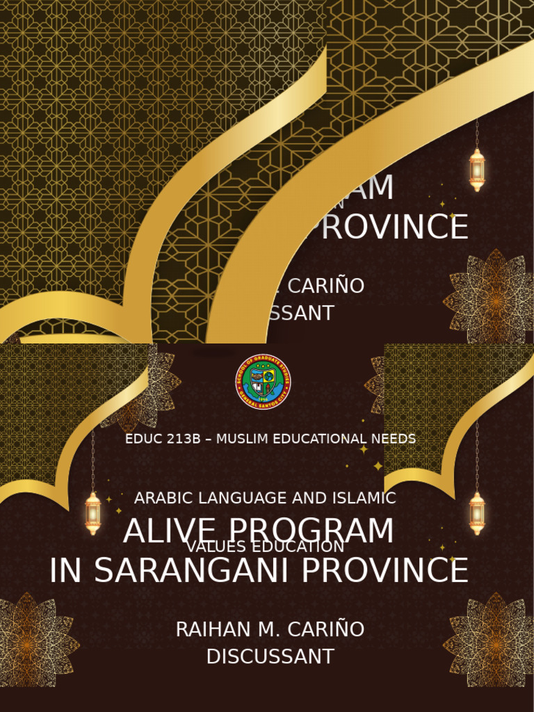 ALIVE Program: Arabic Education in Sarangani | PDF | Teachers | Curriculum