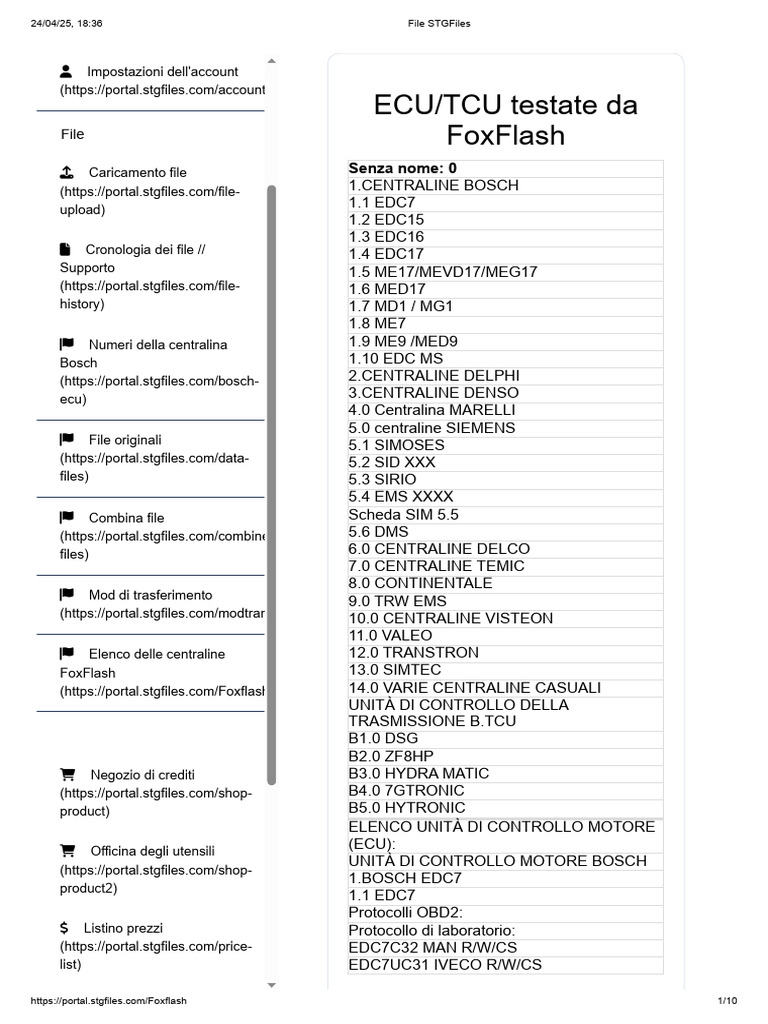 FoxFlash ECU/TCU Control Units List | PDF | Volkswagen Group | Car ...
