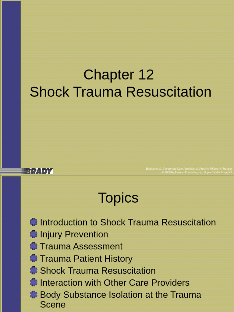 Shock Trauma Resuscitation Overview | PDF | Emergency Medical Services ...