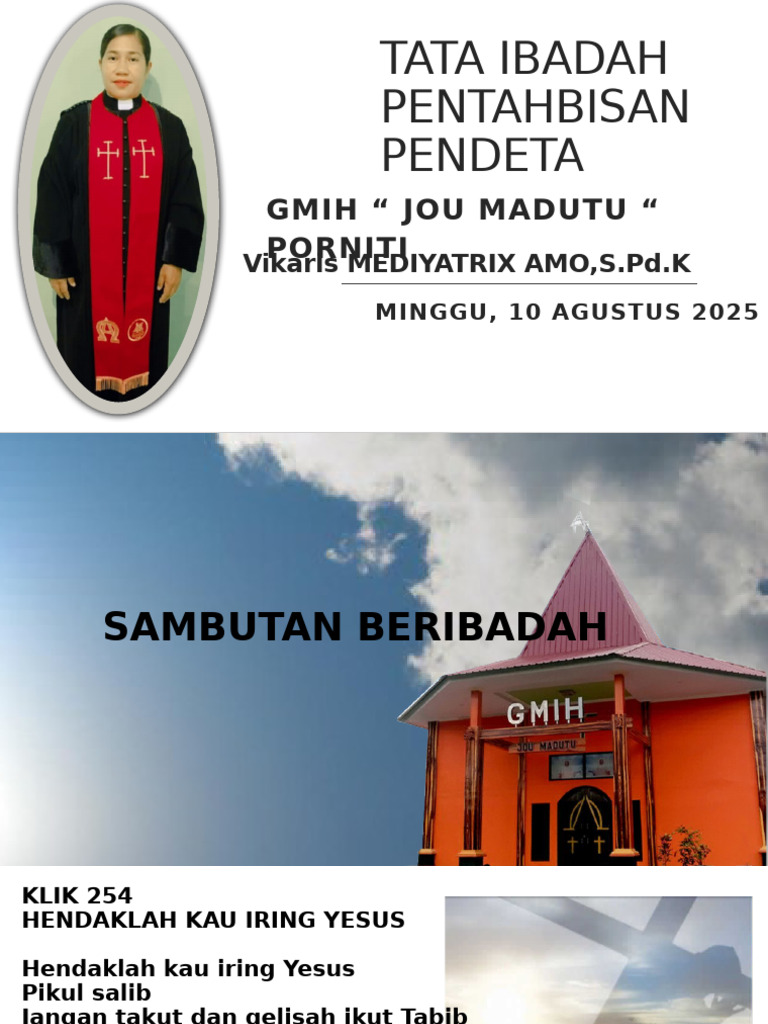 Tata Ibadah Pentahbisan Pendeta GMIH | PDF