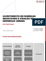 O Investimento Nas Energias Renováveis e A Criação de "Empregos Verdes" em Portugal