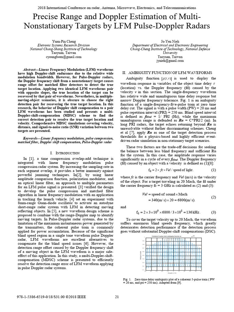 Precise Range and Doppler Estimation of Multi-Nonstationary Targets by ...