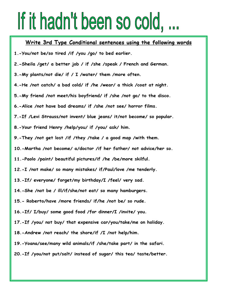 3rd Type Conditional Sentence Examples | PDF