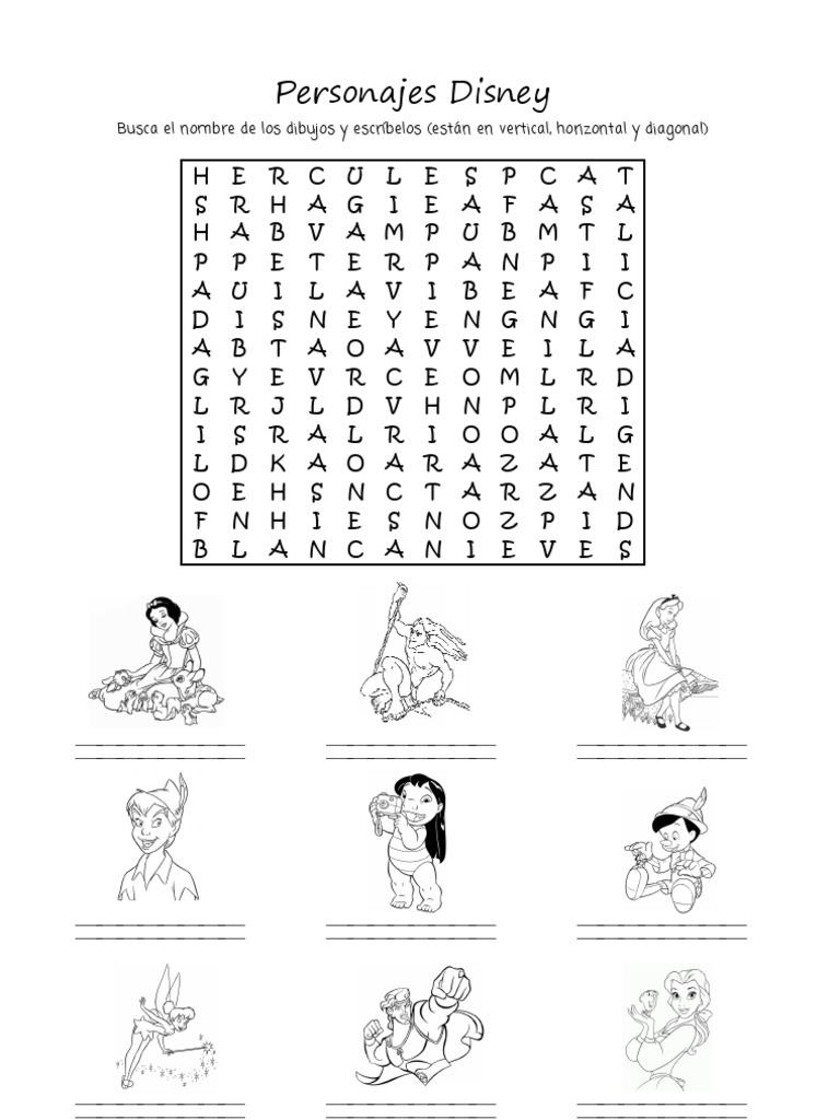 Sopa de Letras 11 Disney | PDF