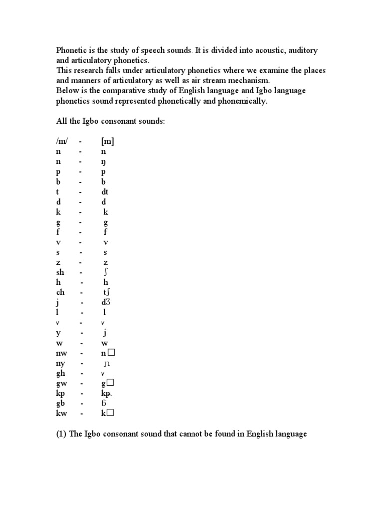 Assignment of Phonetics | PDF