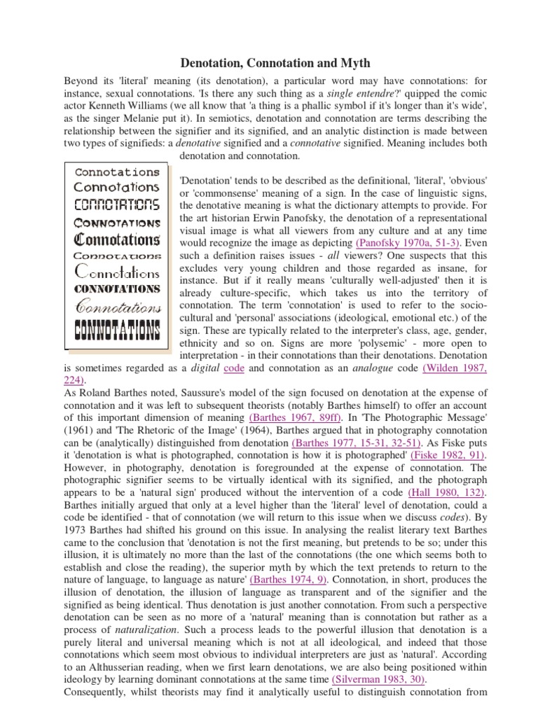 Denotation vs. Connotation Explained | PDF | Philosophical Movements ...