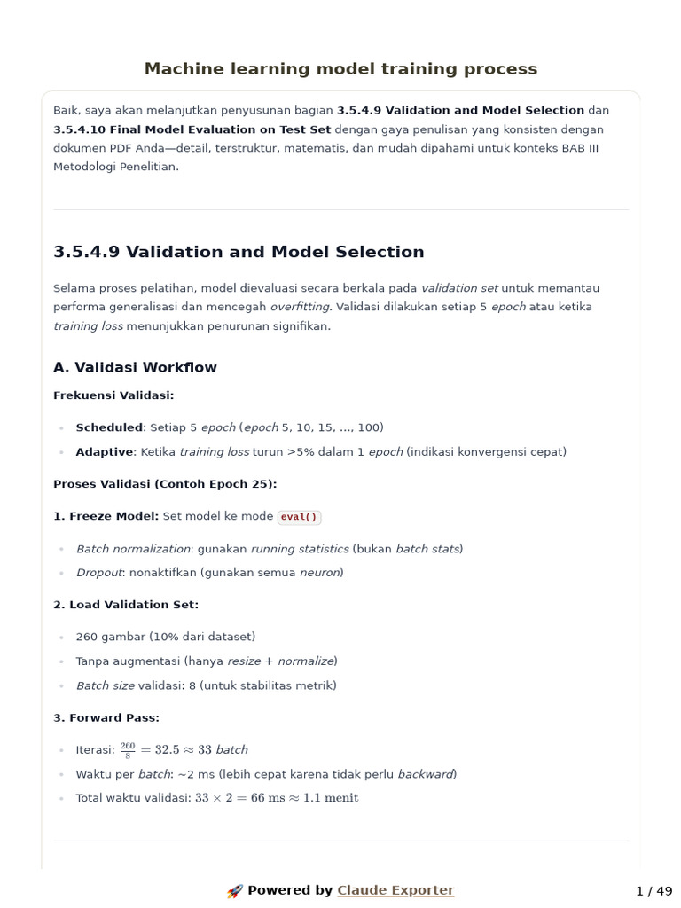 Claude-Machine Learning Model Training Process | PDF