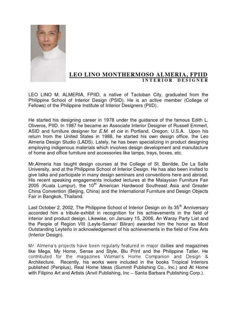 Company Profile Leo Almeria Design Studio Philippines