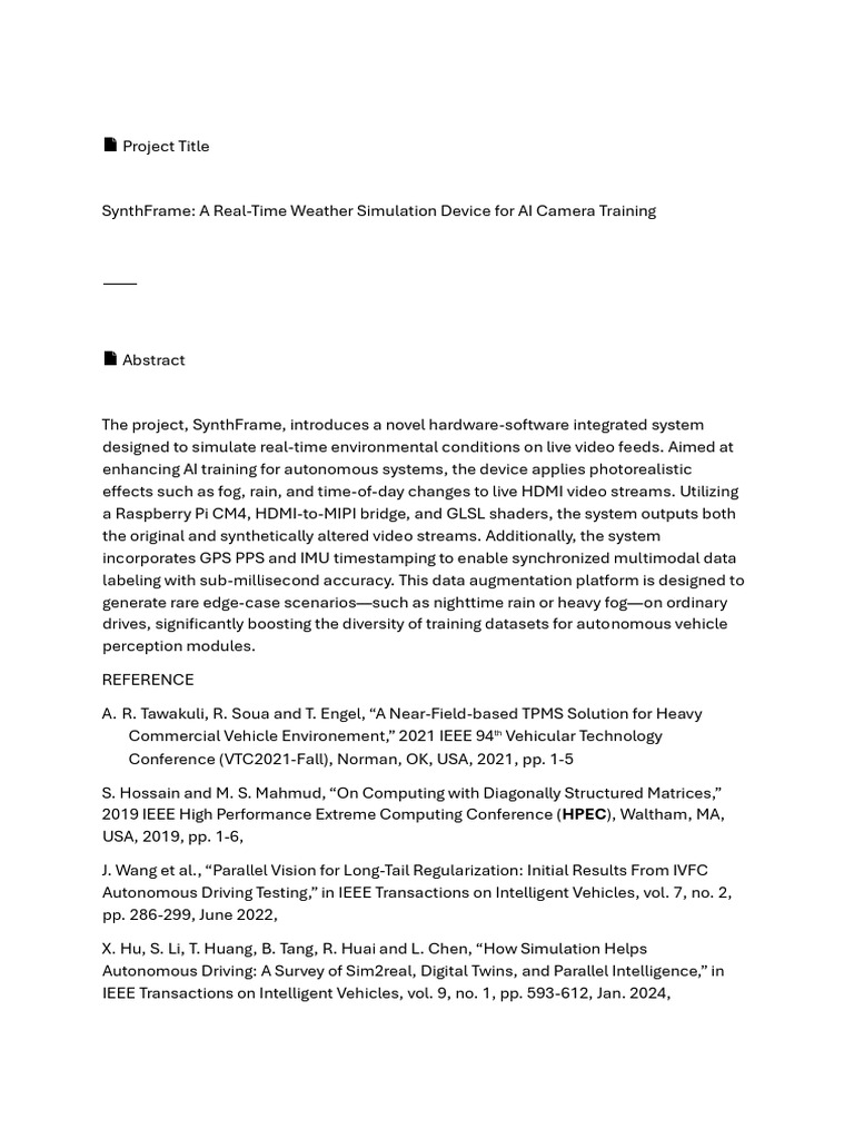 Real-Time Weather Simulation for AI Training | PDF