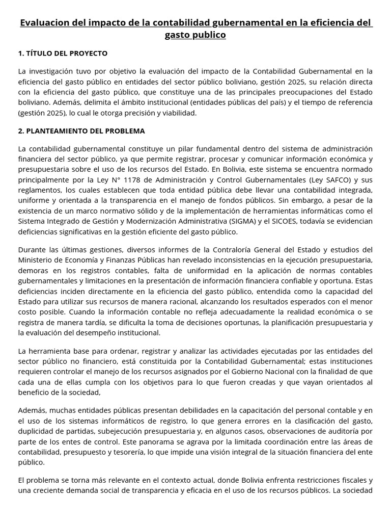 Impacto de la Contabilidad en el Gasto Público | PDF | Contabilidad ...