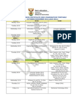 2012 NSC Exam Timetable Draft (Oct/Nov 2012
