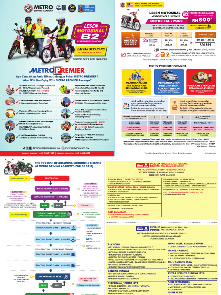 B2 Motorcycle License Course Details | PDF