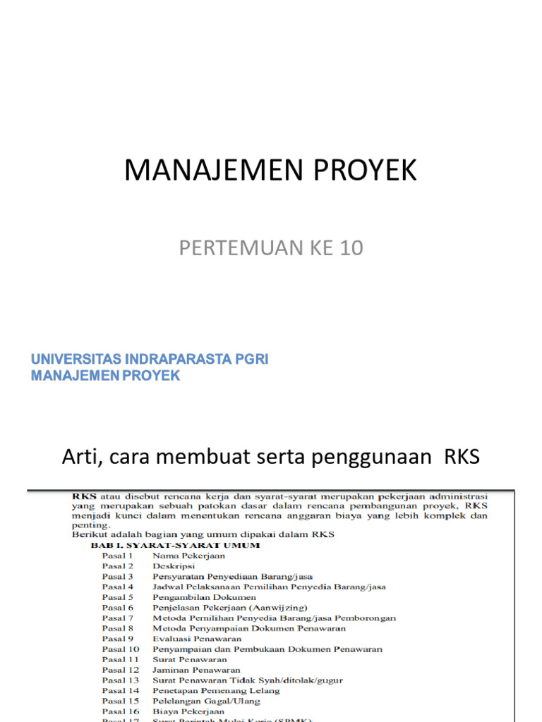 RKS dan IMB dalam Manajemen Proyek | PDF