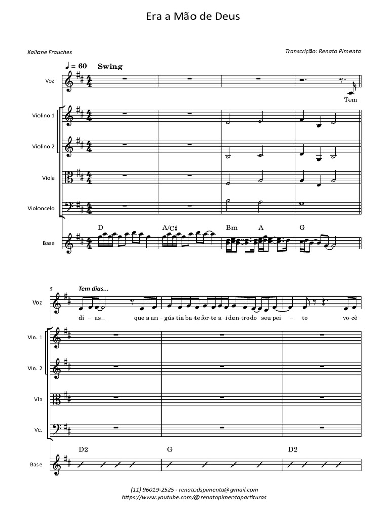 Era A Mão de Deus-Partitura - e - Partes | PDF