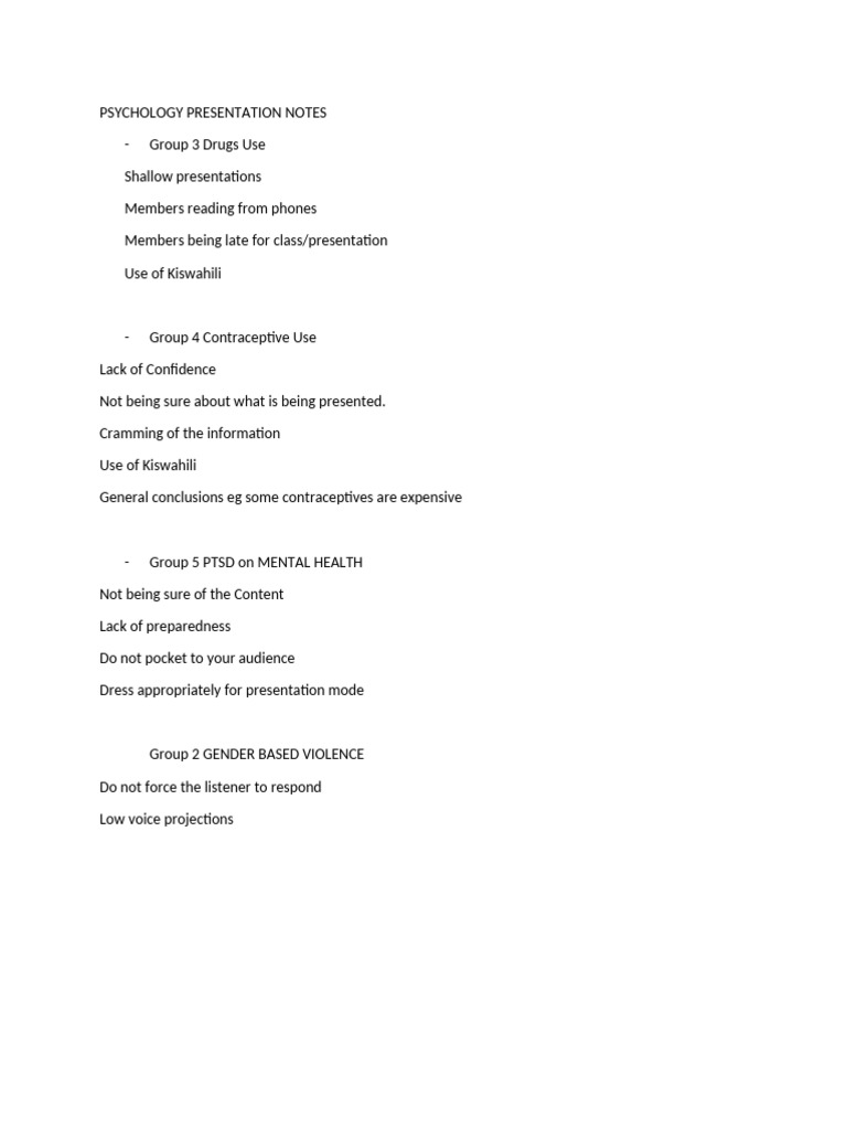 Class 2025 Psychology Presentation Notes | PDF