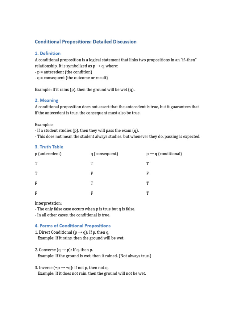 Conditional Propositions Discussion | PDF