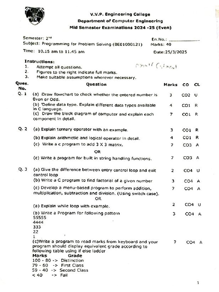 Pps Mid Paper | PDF