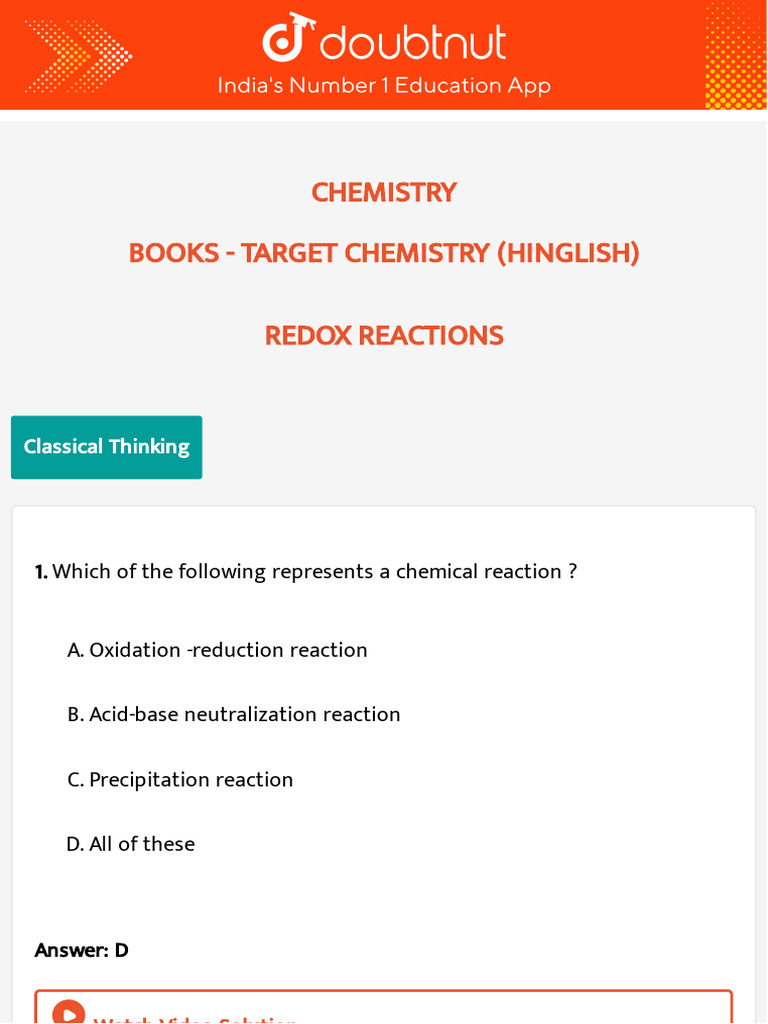 Redox Reactions in Chemistry Explained | PDF | Redox | Chemical Reactions