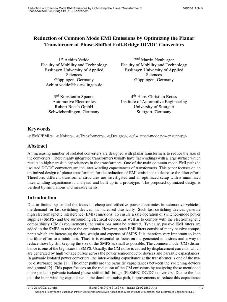 Visual Reference: Optimize Planar Transformers For Emi Reduction Pdf