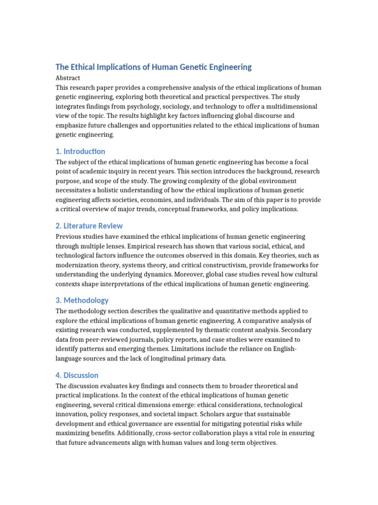 Ethical Aspects of Genetic Engineering | PDF | Methodology | Case Study